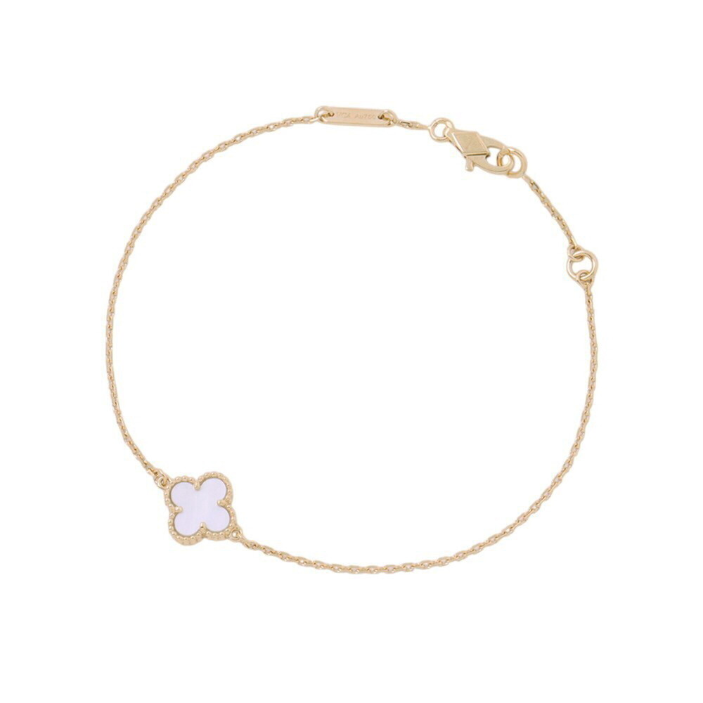 VAN CLEEF & ARPELS 18k Gold Pearl Charm Bracelet